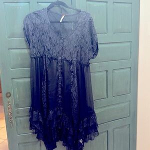 Free People - small black lace tunic new was part of the sample set